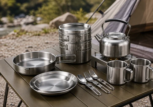 Outdoor camping stainless steel cookware