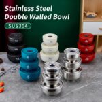 304 Stainless Steel Double-Wall Color Bowl with Lid view 2