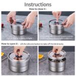 304 Stainless Steel Round Food Container with Steel Lid view 7