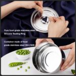 304 Stainless Steel Round Food Container with Steel Lid view 9