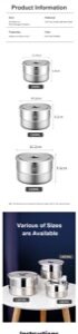 304 Round Steel Lid Food Storage Container
