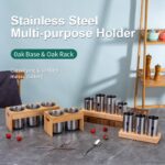 Oak and Stainless Steel Chopstick Holder view 2