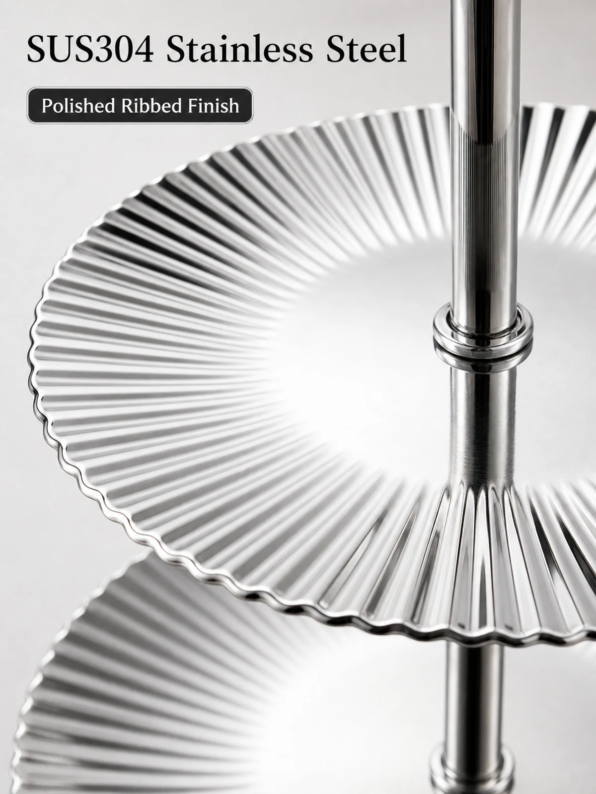SUS304 polished ribbed finish close-up