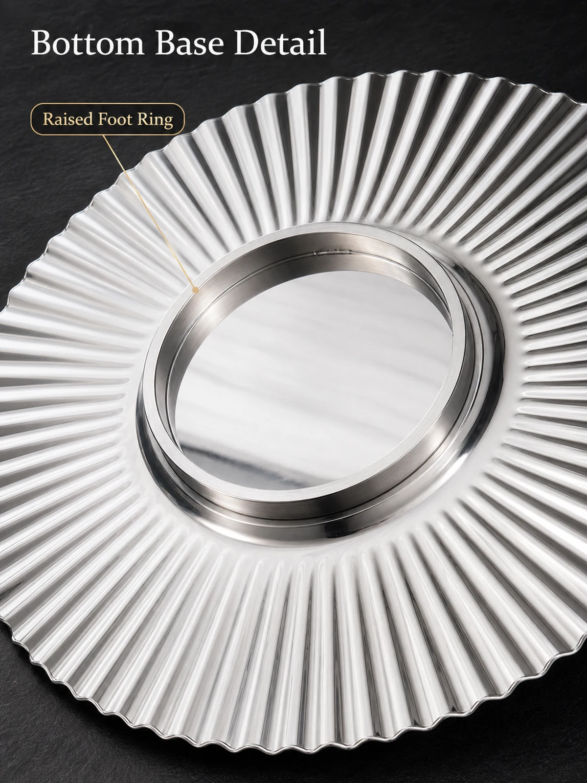 Bottom base raised circular foot ring detail