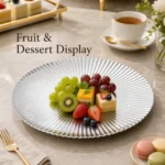304 Round Ribbed Fruit Dessert Plate view 2