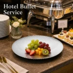 304 Round Ribbed Fruit Dessert Plate view 3