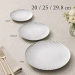 304 Round Ribbed Fruit Dessert Plate view 4