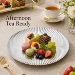 304 Round Ribbed Fruit Dessert Plate view 5