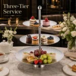 SUS304 Three-Tier Round Ribbed Dessert Plate Stand view 5