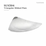 Plato triangular acanalado de acero inoxidable 304 view 1