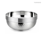 SUS 304 Double-Wall Diamond-Hammered Bowl view 1