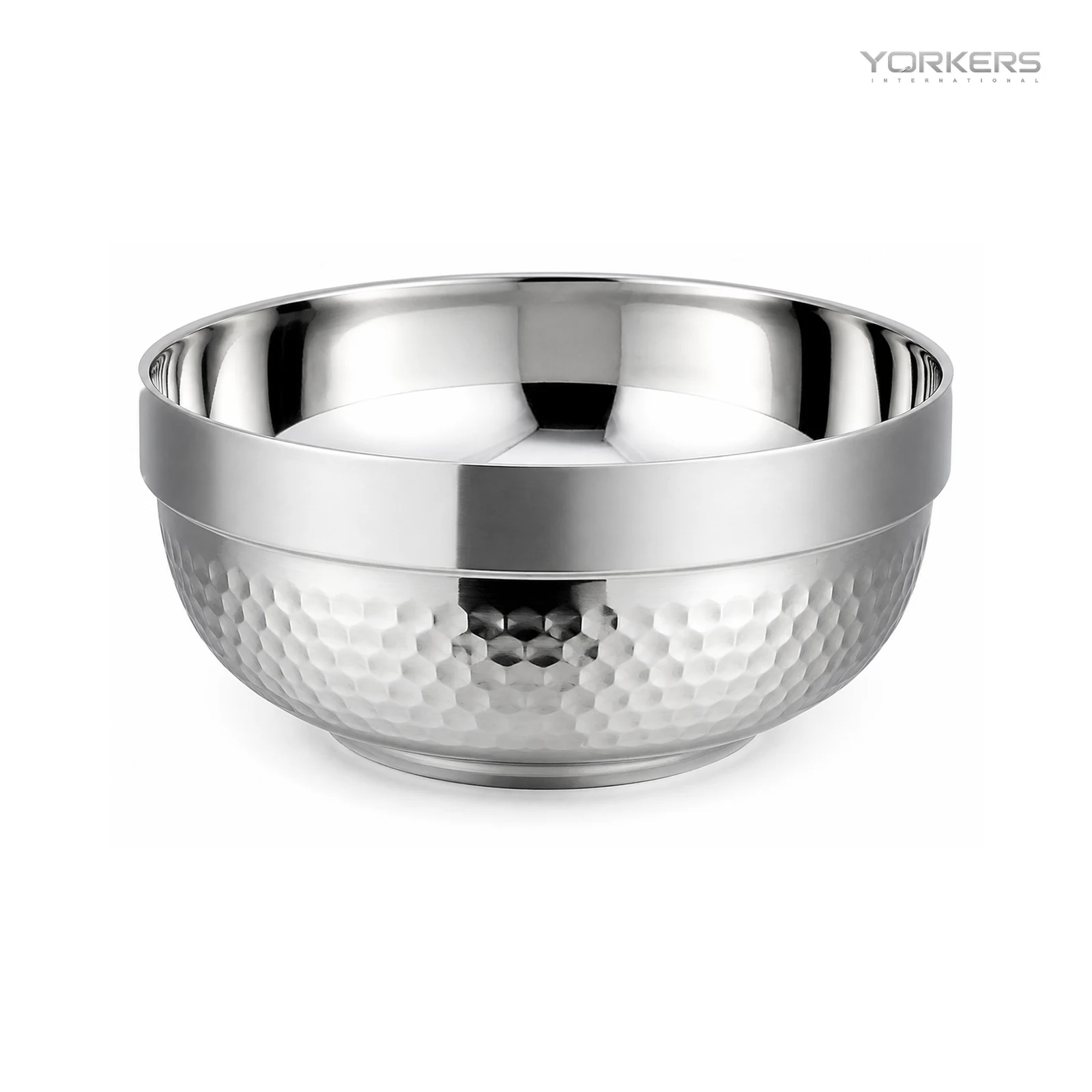 SUS 304 Double-Wall Diamond-Hammered Bowl