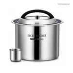 SUS 304 Glass-Lid Sealed Rice Storage Bucket view 1