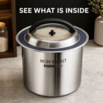 SUS 304 Glass-Lid Sealed Rice Storage Bucket view 5