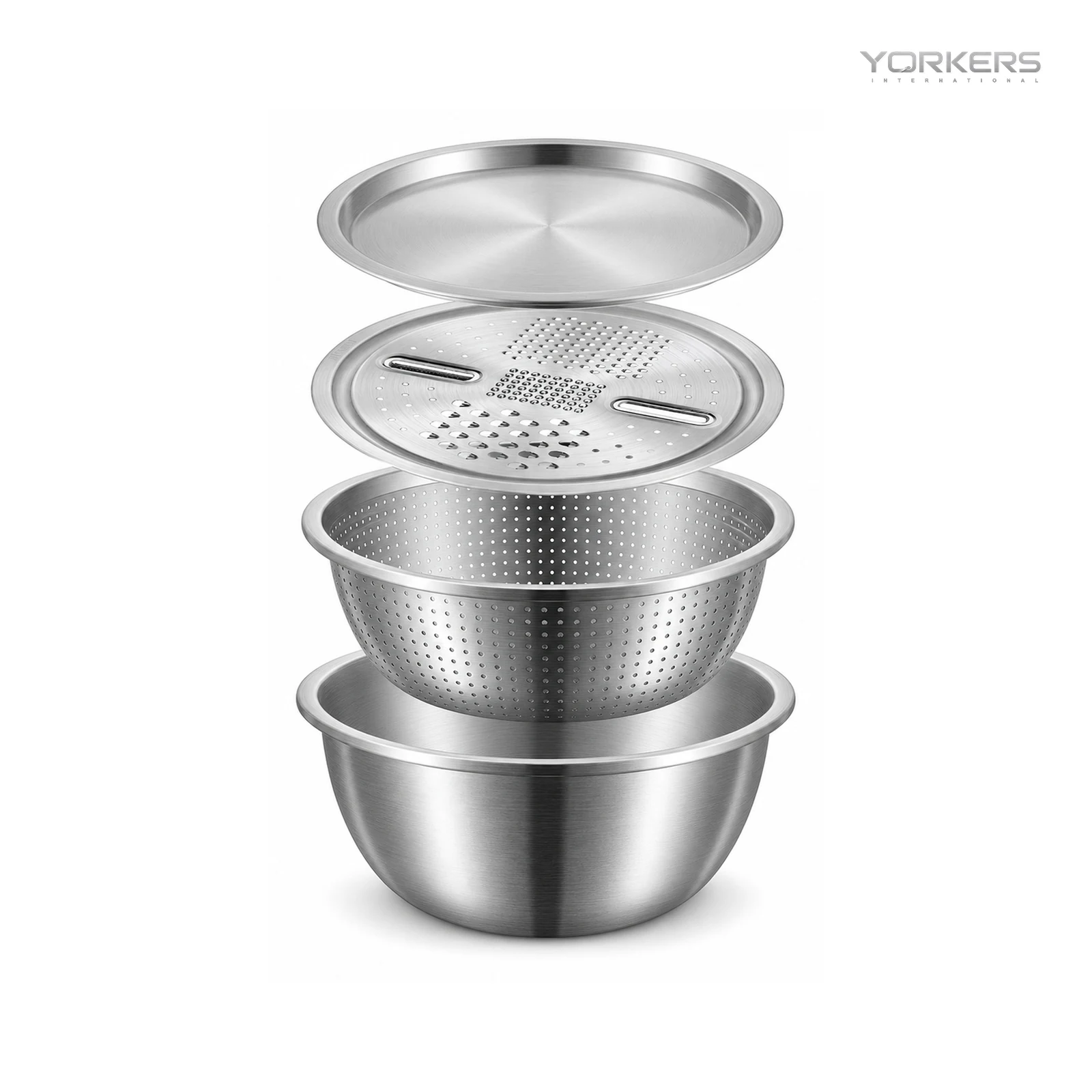 SUS 304 Grater Lid Mixing Bowl Set
