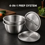 SUS 304 Grater Lid Mixing Bowl Set view 2
