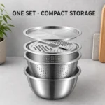 SUS 304 Grater Lid Mixing Bowl Set view 7