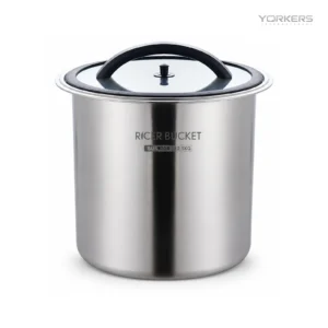 SUS 304 Press-Seal Rice Storage Bucket — stainless steel product by Yorkers International