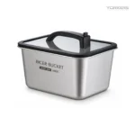 SUS 304 Rectangular Press-Valve Rice Storage Bucket view 1