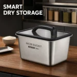 SUS 304 Rectangular Press-Valve Rice Storage Bucket view 2