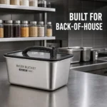 SUS 304 Rectangular Press-Valve Rice Storage Bucket view 3