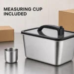 SUS 304 Rectangular Press-Valve Rice Storage Bucket view 7