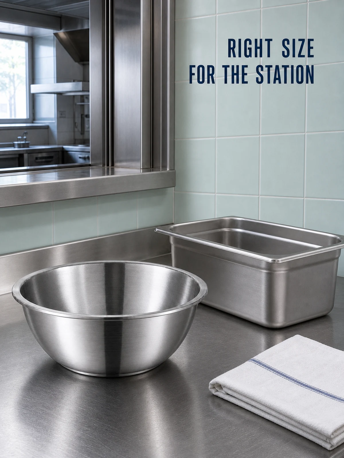 Korean-style bowl at a commercial kitchen workstation
