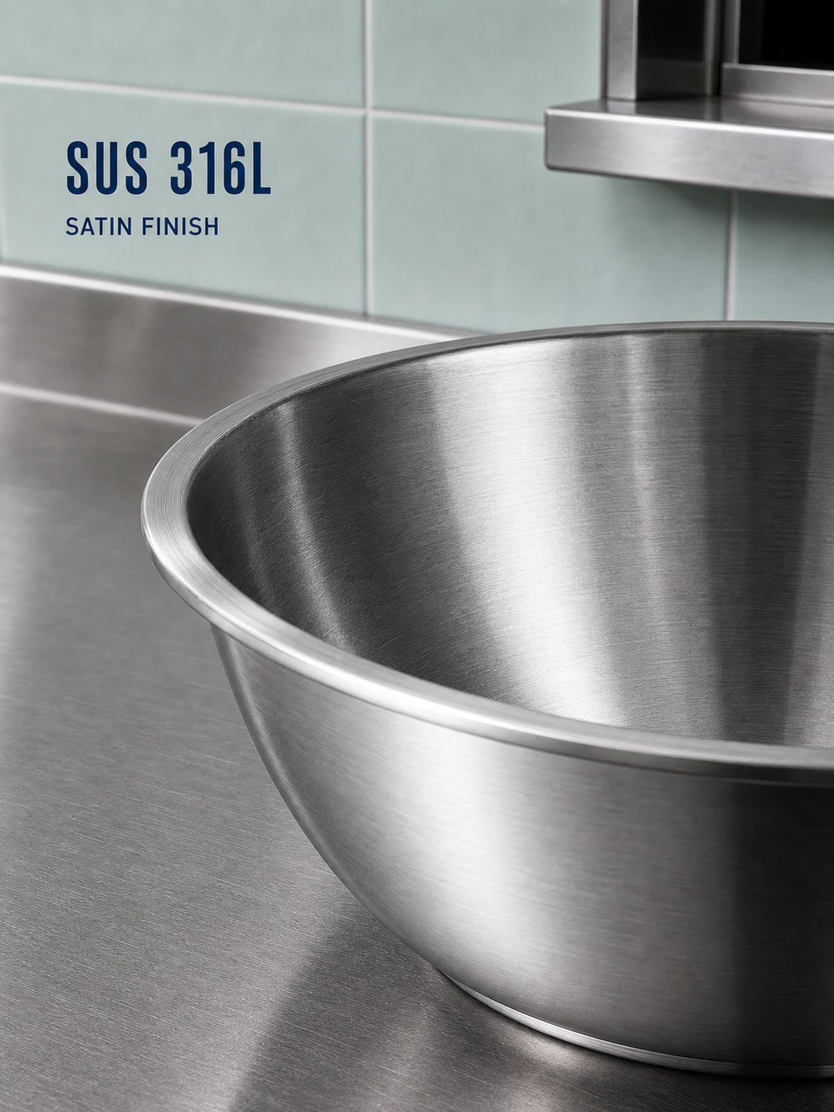 Macro view of the SUS 316L satin stainless finish