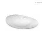 SUS304 Oval Ribbed Dessert Plate view 1