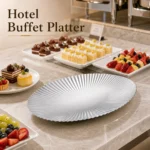 SUS304 Oval Ribbed Dessert Plate view 3