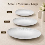 SUS304 Oval Ribbed Dessert Plate view 4