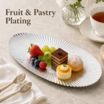 SUS304 Oval Ribbed Dessert Plate view 5