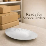 SUS304 Oval Ribbed Dessert Plate view 7