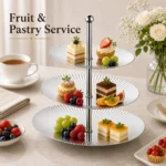 SUS304 Oval Ribbed Three-Tier Dessert Plate view 5