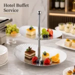 SUS304 Oval Ribbed Two-Tier Dessert Plate view 3