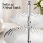 SUS304 Oval Ribbed Two-Tier Dessert Plate view 6