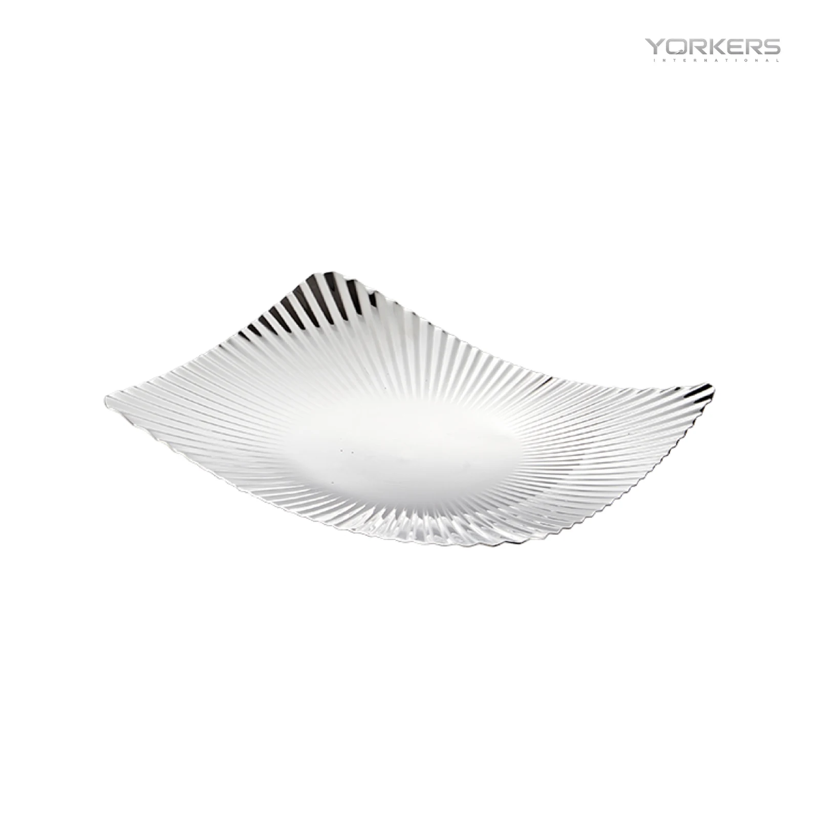 SUS304 Rectangular Ribbed Dessert Plate