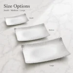 SUS304 Rectangular Ribbed Dessert Plate view 4
