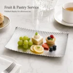 SUS304 Rectangular Ribbed Dessert Plate view 5