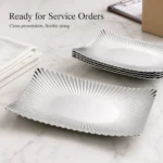 SUS304 Rectangular Ribbed Dessert Plate view 7