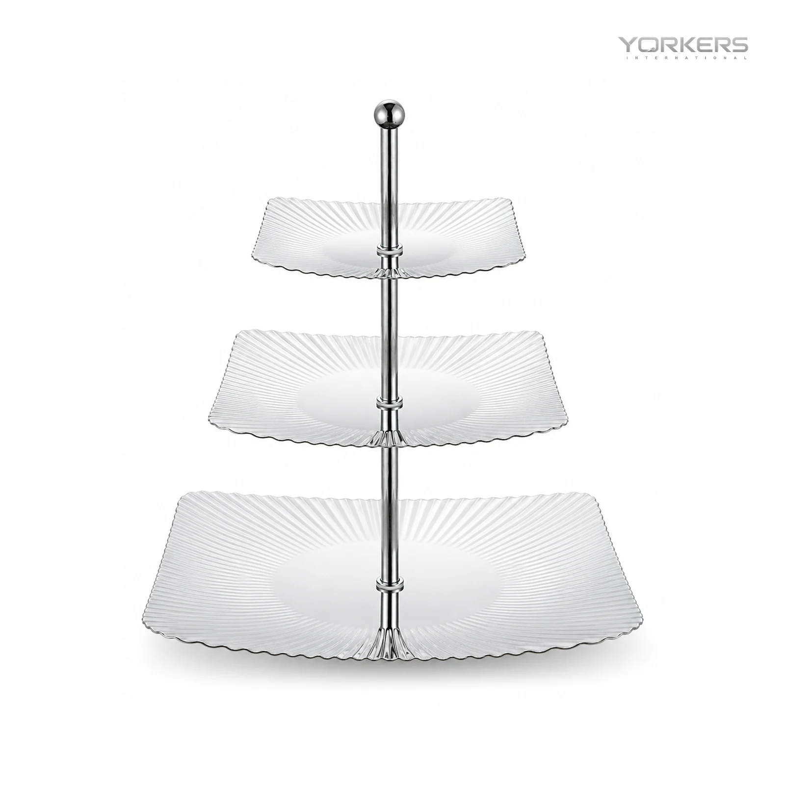 Soporte rectangular acanalado de tres niveles SUS304