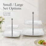 SUS304 Rectangular Ribbed Two-Tier Dessert Stand view 4