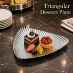 SUS304 Triangular Ribbed Dessert Plate view 2