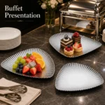 SUS304 Triangular Ribbed Dessert Plate view 3