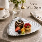 SUS304 Triangular Ribbed Dessert Plate view 5