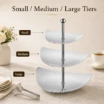 SUS304 Triangular Ribbed Three-Tier Dessert Plate view 4