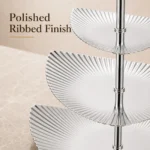 SUS304 Triangular Ribbed Three-Tier Dessert Plate view 6