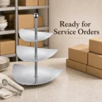 SUS304 Triangular Ribbed Three-Tier Dessert Plate view 7