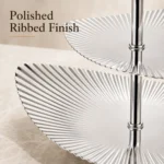 SUS304 Triangular Ribbed Two-Tier Dessert Plate view 6