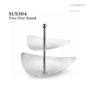 304 Double Layer Triangular Ribbed Fruit Plate — stainless steel product by Yorkers International
